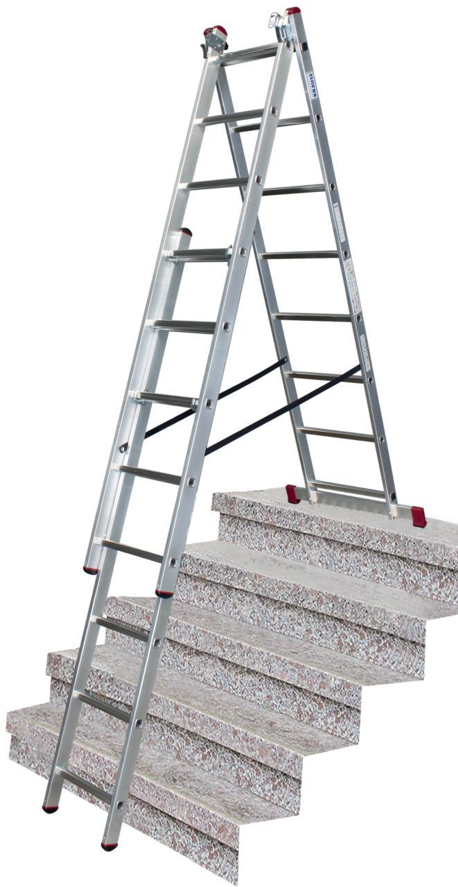 Krause CORDA háromrészes létrafokos sokcélú létra lépcsőfunkcióval, 3x8 fokos termék fő termékképe