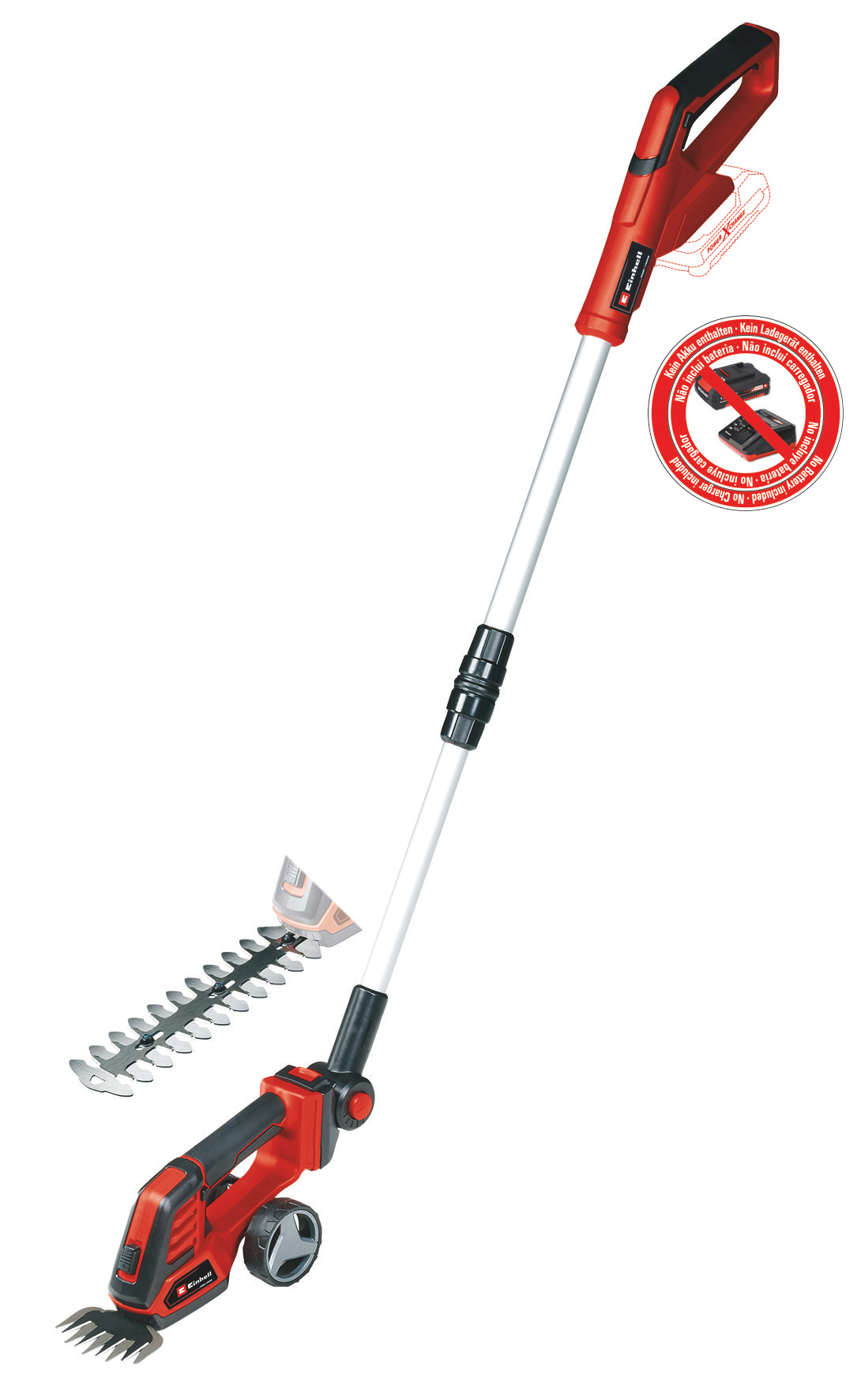 EINHELL GE-CG 18/100 Li T-Solo akkus fű- és sövénynyíró (akku és töltő nélkül) + hosszabbító nyél termék fő termékképe