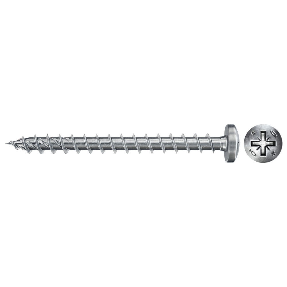 Fischer FPF II PZF 4.0 x 50 BC 200 lencsefejű, kékre horganyzott végigmenetes forgácslapcsavar, PZ behajtással, 200 db/csomag termék fő termékképe